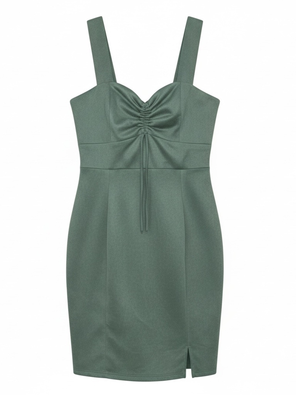 Francesca's Collections Sage Green Ruched Bust Mini Dress